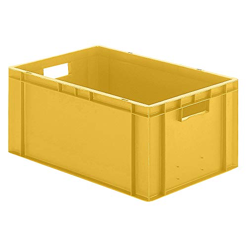 Euro-Transport-Stapelkasten/Lagerbehälter TK 600/270-0, gelb, 600x400x270 mm (LxBxH), lebensmittelecht von Keine Angabe