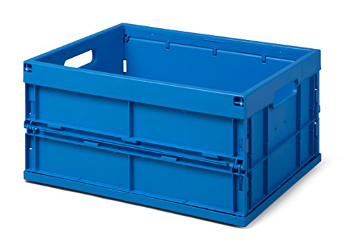 1a-TopStore Faltbox / Klappbox FB 475/240-0, 32 liter, 475x350x240 mm (LxBxH), blau, langlebig, Industriequalität mit Rippenboden, made in Germany von 1a-TopStore