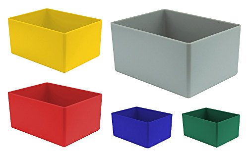 Sortier- und Einsatzkasten-Set (25 St.) in 5 Farben, Höhe 54 mm, LxB = 106x80 mm, Profiqualität für Industrie und Gewerbe von 1a-TopStore