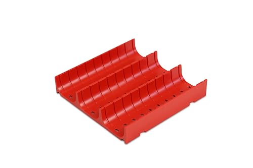 Werkbank-Schubladen-Muldenelement mit 3 Mulden, rot, 148 x 148 x 28 mm (L x B x H) von 1a-TopStore