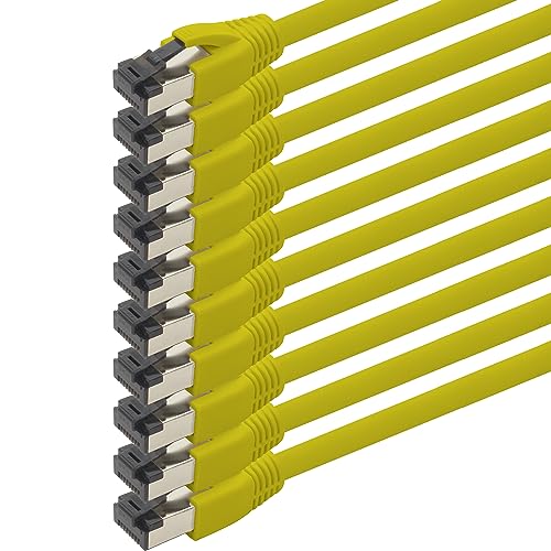 0,25m Cat 8 Netzwerkkabel CAT8 Kabel Gelb - 10 Stück Cat.8 Lan 2000 Mhz 40 Gbit s 40GBase-T Poe+ Patchkabel Ethernetkabel LSZH - 10 x 0,25 Meter Gelb 0,25m Cat 8 Netzwerkkabel CAT8 Kabel Gelb - 10 Stück Cat.8 Lan 2000 Mhz 40 Gbit s 40GBase-T Poe+ Patchkabel Ethernetkabel LSZH - 10 x 0,25 Meter Gelb von 1aTTack.de