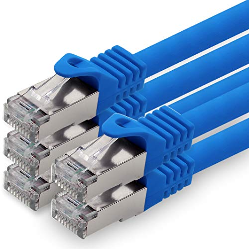 0,25m - blau - 5 Stück CAT.7 Netzwerkkabel Patchkabel SFTP PIMF LSZH Gigabit Lan Kabel 10Gb s cat7 Rohkabel mitRJ45 Stecker Cat6a kompatibel zu CAT5 CAT6 cat7 cat8 von 1aTTack.de