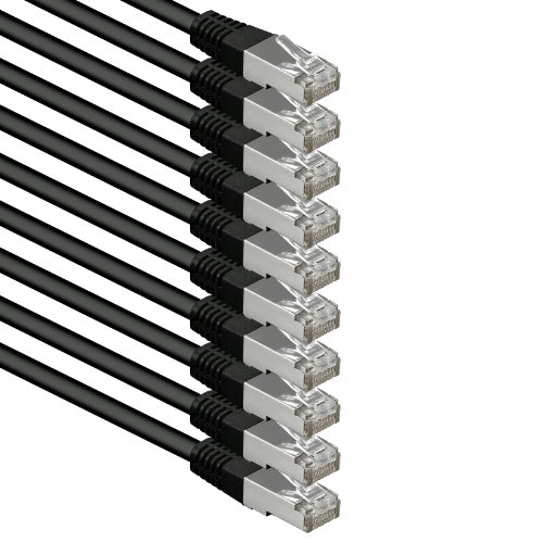 0,25m schwarz - 10 Stück Cat.6 Patchkabel Netzwerkkabel CAT6 S-FTP Gigabit Lan PIMF CAT 6 Kupfer CU Halogenfrei Internet DSL Spielkonsole Smart TV 0,25m schwarz - 10 Stück Cat.6 Patchkabel Netzwerkkabel CAT6 S-FTP Gigabit Lan PIMF CAT 6 Kupfer CU Halogenfrei Internet DSL Spielkonsole Smart TV von 1aTTack.de