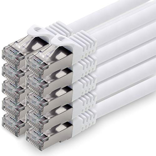 0,25m - weiss - 10 Stück CAT.7 Netzwerkkabel Patchkabel SFTP PIMF LSZH Gigabit Lan Kabel 10Gb s cat7 Rohkabel mitRJ45 Stecker Cat6a kompatibel zu CAT5 CAT6 cat7 cat8 von 1aTTack.de