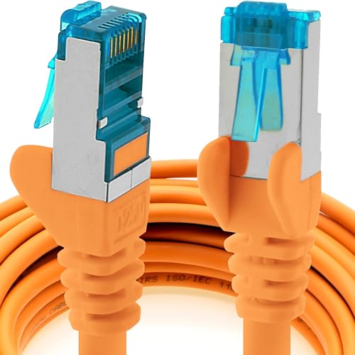 0,5m - CAT6a - Netzwerkkabel orange - 1 Stück CAT 6 A Patchkabel 10000 Mbit s SFTP PIMF 500 MHz kompatibel zu CAT5 CAT6 CAT7 DSL Internet Switch Router von 1aTTack.de