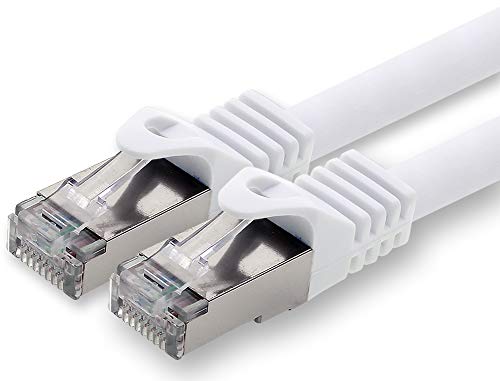 1aTTack.de 1,0m - weiss - 1 Stück CAT.7 Netzwerkkabel Patchkabel SFTP PIMF LSZH Gigabit Lan Kabel 10Gb s cat7 Rohkabel mitRJ45 Stecker Cat6a kompatibel zu CAT5 CAT6 cat7 cat8 von 1aTTack.de