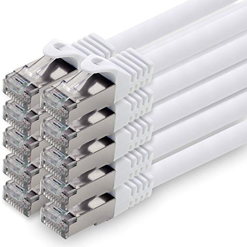 1,0m - weiss - 10 Stück CAT.7 Netzwerkkabel Patchkabel SFTP PIMF LSZH Gigabit Lan Kabel 10Gb s cat7 Rohkabel mitRJ45 Stecker Cat6a kompatibel zu CAT5 CAT6 cat7 cat8 1,0m - weiss - 10 Stück CAT.7 Netzwerkkabel Patchkabel SFTP PIMF LSZH Gigabit Lan Kabel 10Gb s cat7 Rohkabel mitRJ45 Stecker Cat6a kompatibel zu CAT5 CAT6 cat7 cat8 von 1aTTack.de