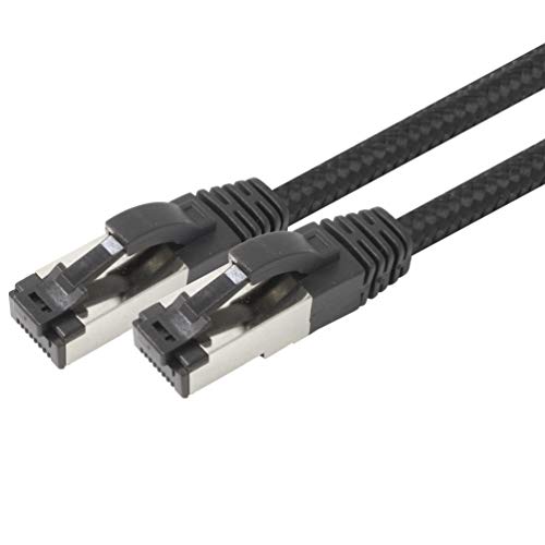 1,5m - Black Cotton CAT 6a Patchkabel Schwarz - 1 Stück Netzwerkkabel Stoff Baumwollmantel Cat Cat 6 a Kabel Rj 45 LAN Ethernet Patchkabel 500Mhz 10 Gb s - 1 x 1,5 Meter von 1aTTack.de