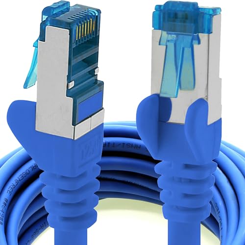 10m - CAT6a - Netzwerkkabel blau - 1 Stück CAT 6 A Patchkabel 10000 Mbit s SFTP PIMF 500 MHz kompatibel zu CAT5 CAT6 CAT7 DSL Internet Switch Router von 1aTTack.de