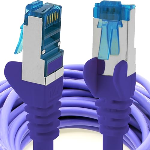 10m - CAT6a - Netzwerkkabel violett - 1 Stück CAT 6 A Patchkabel 10000 Mbit s SFTP PIMF 500 MHz kompatibel zu CAT5 CAT6 CAT7 DSL Internet Switch Router von 1aTTack.de