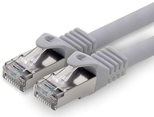 1aTTack.de 10m - grau - 1 Stück CAT.7 Netzwerkkabel Patchkabel SFTP PIMF LSZH Gigabit Lan Kabel 10Gb s cat7 Rohkabel mitRJ45 Stecker Cat6a kompatibel zu CAT5 CAT6 cat7 cat8 von 1aTTack.de