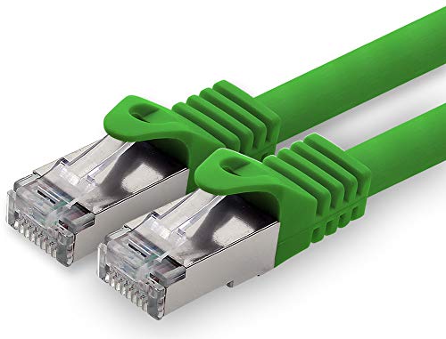 1aTTack.de 10m - grün - 1 Stück CAT.7 Netzwerkkabel Patchkabel SFTP PIMF LSZH Gigabit Lan Kabel 10Gb s cat7 Rohkabel mitRJ45 Stecker Cat6a kompatibel zu CAT5 CAT6 cat7 cat8 von 1aTTack.de