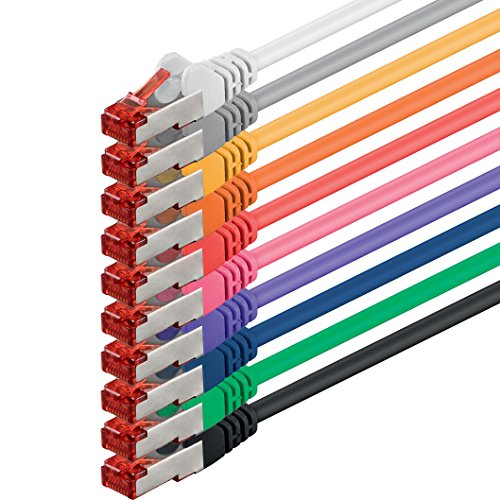 10x 2m Cat6 Cat.6 Ethernet-Kabel Cat 6 Netzwerk-Kabel Patch-Kabel RJ45 SFTP - 10 Farben von 1aTTack.de
