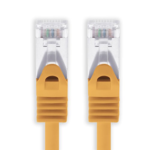 1aTTack.de 15m - orange - 1 Stück Cat7 Netzwerkkabel SFTP Patchkabel Lankabel Rohkabel 10GB/s - 500 MHz konfektioniert mit 2 RJ45 Stecker Cat 6a von 1aTTack.de