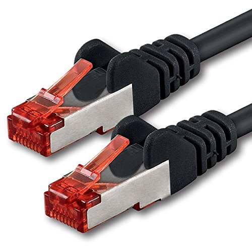 1aTTack.de 1x 10m - Cat 6 Netzwerk-Kabel Patch-Kabel Cat6 RJ45 SFTP - Schwarz von 1aTTack.de