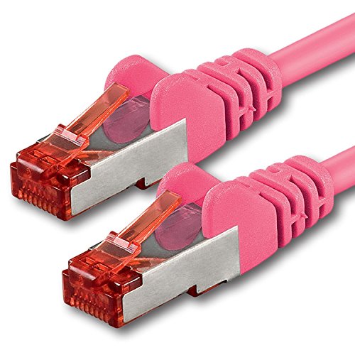 1aTTack.de 1x 10m - Cat 6 Netzwerk-Kabel Patch-Kabel Cat6 RJ45 SFTP - Magenta von 1aTTack.de