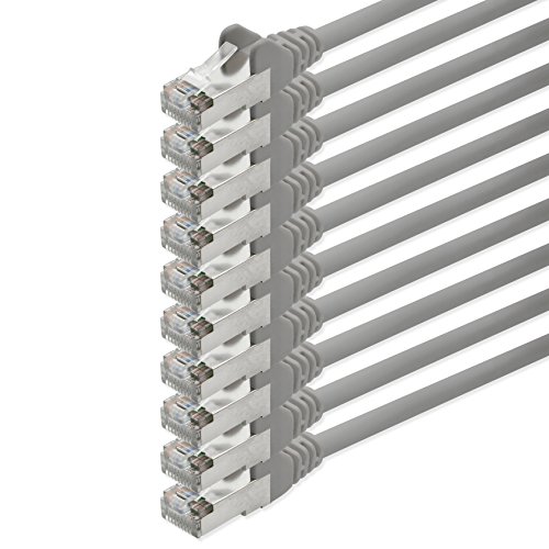 1aTTack CAT5 FTP Foliengeschirmt Netzwerkkabel mit 2X RJ45 Stecker Set (10 Stück) 3,0 m grau von 1aTTack.de