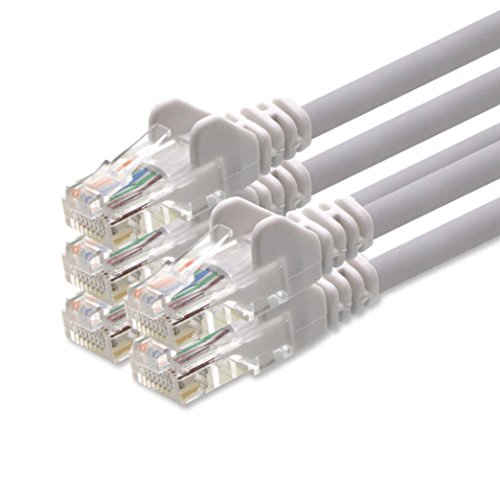 1aTTack CAT5 UTP Netzwerk-Patch-Kabel mit 2x RJ45 Stecker Set weiss 5 - Stück - 3,0 m von 1aTTack.de