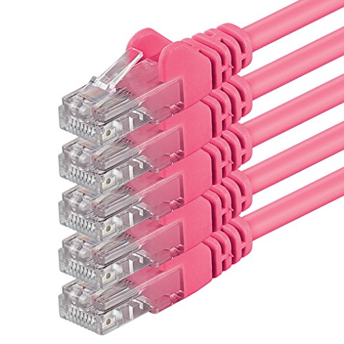 1aTTack.de Cat6 0,25m magenta 5 Stück Netzwerkkabel Patchkabel Cat6 Lan Kabel 1000 Mbits Ethernet Lan magenta 5 Stück kompatibel mit CAT5 cat5e CAT7 CAT8 von 1aTTack.de