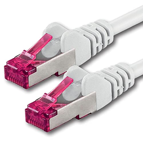 0,5m - weiß - 1 Stück - Netzwerkkabel CAT6a (10Gb/s) S-FTP CAT 6a Lankabel - GHMT zertifiziert PIMF 500 MHz Cat5 Cat5e Cat6 Cat6a Cat7 für Switch, Router, Modem, Internet von 1aTTack.de