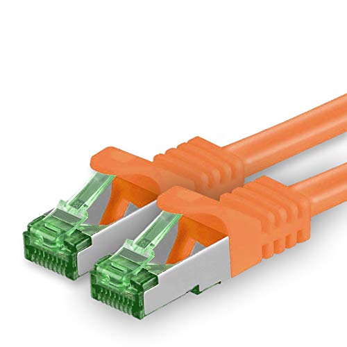 1aTTack.de 0.5 M Cat.7 Netzwerk-Kabel 1 Stück Cat7 Patch-Kabel Lan-Kabel Ethernet RJ45 10 Gbit/s (Alle Internetgeschwindigkeiten) Orange 0,5 Meter von 1aTTack.de