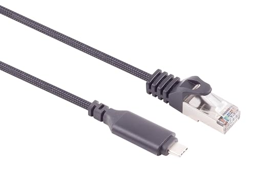 1aTTack.de 1,5m USB-C zu LAN Adapterkabel 1 Stück Kabel 1 Gbit Datenübertragung USB C 3,1 auf RJ45 Ethernet Cat6 Kabel Kompqtible mit Smartphone Laptop Macbook 1,5m von 1aTTack.de