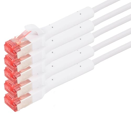 1aTTack.de 1 M Netzwerkkabel 5 Stück Cat.6A Patchkabel biegsame Kabeltülle 90 Grad in alle Richtungen - RJ45 Stecker - 10 Gbit/s - Hochflexibles Ethernet Kabel für LAN DSL Server Switch Router Weiß 1aTTack.de 1 M Netzwerkkabel 5 Stück Cat.6A Patchkabel biegsame Kabeltülle 90 Grad in alle Richtungen - RJ45 Stecker - 10 Gbit/s - Hochflexibles Ethernet Kabel für LAN DSL Server Switch Router Weiß von 1aTTack.de