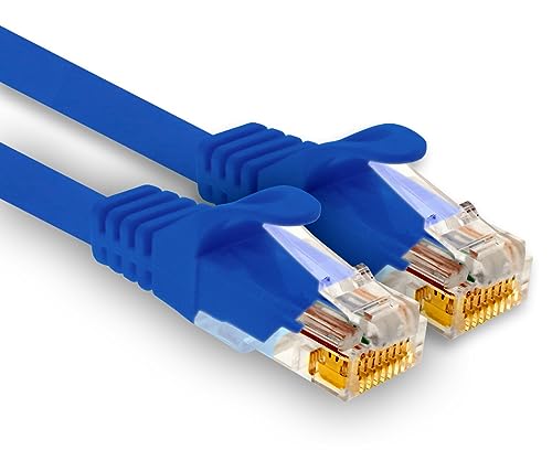 1aTTack.de - 1 X 25m Cat7 Netzwerkkabel, Cat.7 Ethernet, Lan & Cat 7 Patchkabel für maximale Internet Geschwindigkeit & verbindet alle Geräte mit RJ 45 Buchse Blau von 1aTTack.de