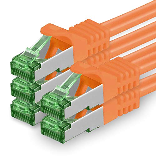 1aTTack.de 1.5 M Cat.7 Netzwerk-Kabel 5 Stück Cat7 Patch-Kabel Lan-Kabel Ethernet RJ45 10 Gbit/s (Alle Internetgeschwindigkeiten) Orange 1,5 Meter von 1aTTack.de