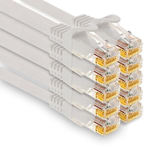 1aTTack.de - 10 X 0,5m Cat7 Netzwerkkabel, Cat.7 Ethernet, Lan & Cat 7 Patchkabel für maximale Internet Geschwindigkeit & verbindet alle Geräte mit RJ 45 Stecker Weiß 1aTTack.de - 10 X 0,5m Cat7 Netzwerkkabel, Cat.7 Ethernet, Lan & Cat 7 Patchkabel für maximale Internet Geschwindigkeit & verbindet alle Geräte mit RJ 45 Stecker Weiß von 1aTTack.de