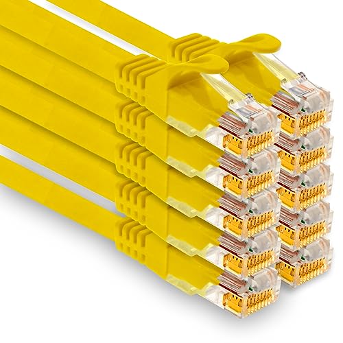 1aTTack.de - 10 X 1,5m Cat7 Netzwerkkabel, Cat.7 Ethernet, Lan & Cat 7 Patchkabel für maximale Internet Geschwindigkeit & verbindet alle Geräte mit RJ 45 Stecker Gelb 1aTTack.de - 10 X 1,5m Cat7 Netzwerkkabel, Cat.7 Ethernet, Lan & Cat 7 Patchkabel für maximale Internet Geschwindigkeit & verbindet alle Geräte mit RJ 45 Stecker Gelb von 1aTTack.de