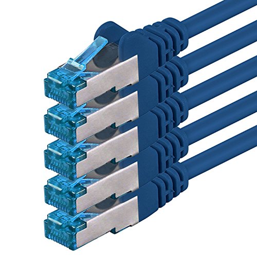 1aTTack.de 10m - CAT6a - Netzwerkkabel blau - 5 Stück CAT 6 A Patchkabel 10000 Mbit s SFTP PIMF 500 MHz kompatibel zu CAT5 CAT6 CAT7 DSL Internet Switch Router 1aTTack.de 10m - CAT6a - Netzwerkkabel blau - 5 Stück CAT 6 A Patchkabel 10000 Mbit s SFTP PIMF 500 MHz kompatibel zu CAT5 CAT6 CAT7 DSL Internet Switch Router von 1aTTack.de