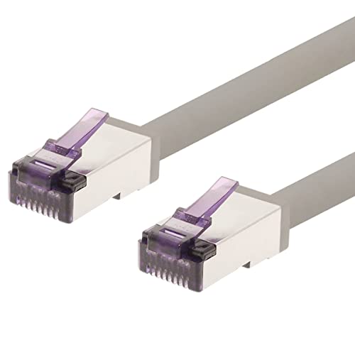 1aTTack.de - 10m - CAT6a Superflex- Ethernet Gigabit LAN Netwerkkabel RJ45 CAT6 A Patchkabel 10000 Mbit s SFTP PIMF 500 MHz kompatibel zu CAT6 CAT5 - grau - 1 Stück von 1aTTack.de