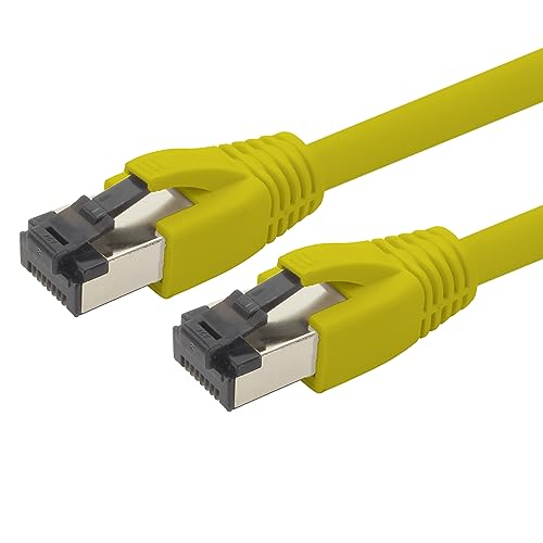 10m Cat 8 Netzwerkkabel CAT8 Kabel Gelb - 1 Stück Cat.8 Lan 2000 Mhz 40 Gbit s 40GBase-T Poe+ Patchkabel Ethernetkabel LSZH - 1 x 10 Meter Gelb von 1aTTack.de