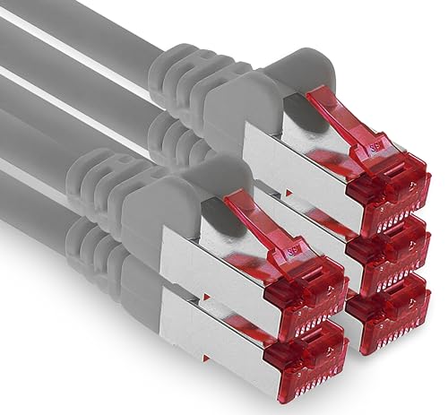 1aTTack.de - 5x 10m CAT6 Patchkabel S/FTP PIMF Schirmung CAT.6 RJ45 Netzwerkkabel Ethernetkabel DSL LAN Router Switch Modem Patchfeld - grau - 5 Stück 1aTTack.de - 5x 10m CAT6 Patchkabel S/FTP PIMF Schirmung CAT.6 RJ45 Netzwerkkabel Ethernetkabel DSL LAN Router Switch Modem Patchfeld - grau - 5 Stück von 1aTTack.de