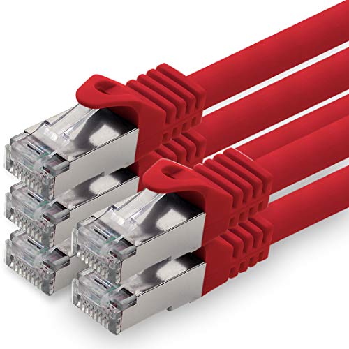 1aTTack.de 10m - rot - 5 Stück CAT.7 Netzwerkkabel Patchkabel SFTP PIMF LSZH Gigabit Lan Kabel 10Gb s cat7 Rohkabel mitRJ45 Stecker Cat6a kompatibel zu CAT5 CAT6 cat7 cat8 1aTTack.de 10m - rot - 5 Stück CAT.7 Netzwerkkabel Patchkabel SFTP PIMF LSZH Gigabit Lan Kabel 10Gb s cat7 Rohkabel mitRJ45 Stecker Cat6a kompatibel zu CAT5 CAT6 cat7 cat8 von 1aTTack.de