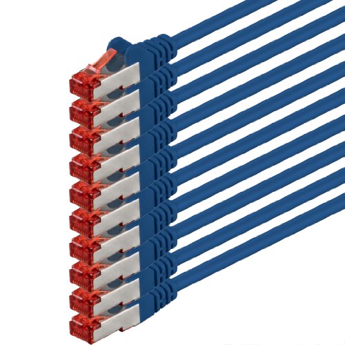 1aTTack.de 10x 2m Cat6 Cat.6 Ethernet-Kabel Cat 6 Netzwerk-Kabel Patch-Kabel RJ45 SFTP - Blau von 1aTTack.de