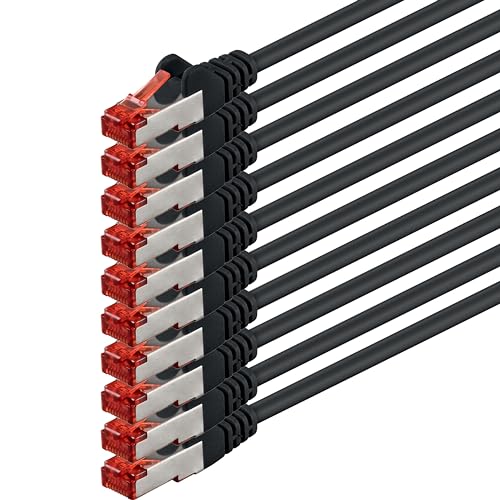 1aTTack.de 10x 3.0 m Cat6 Cat.6 Ethernet-Kabel Cat 6 Netzwerk-Kabel Patch-Kabel RJ45 SFTP - Schwarz 1aTTack.de 10x 3.0 m Cat6 Cat.6 Ethernet-Kabel Cat 6 Netzwerk-Kabel Patch-Kabel RJ45 SFTP - Schwarz von 1aTTack.de