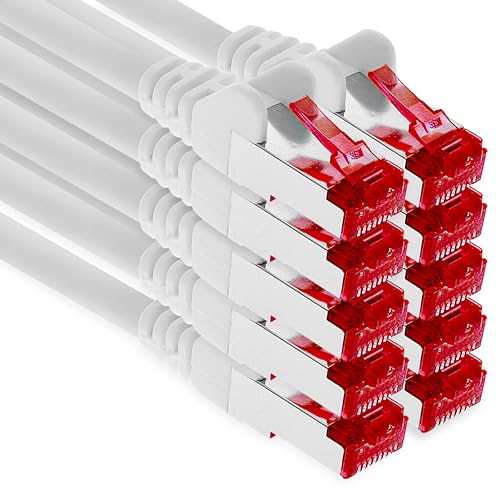 1aTTack.de - 10x 5m CAT6 Patchkabel S/FTP PIMF Schirmung CAT.6 RJ45 Netzwerkkabel Ethernetkabel DSL LAN Router Switch Modem Patchfeld - weiß - 10 Stück 1aTTack.de - 10x 5m CAT6 Patchkabel S/FTP PIMF Schirmung CAT.6 RJ45 Netzwerkkabel Ethernetkabel DSL LAN Router Switch Modem Patchfeld - weiß - 10 Stück von 1aTTack.de