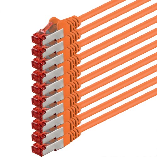 1aTTack.de 10x 5m Cat6 Cat.6 Ethernet-Kabel Cat 6 Netzwerk-Kabel Patch-Kabel RJ45 SFTP - Orange von 1aTTack.de