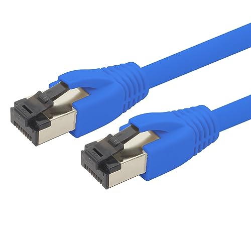 1aTTack.de 15m Cat 8 Netzwerkkabel CAT8 Kabel Blau - 1 Stück Cat.8 Lan 2000 Mhz 40 Gbit s 40GBase-T Poe+ Patchkabel Ethernetkabel LSZH - 1 x 15 Meter Blau von 1aTTack.de