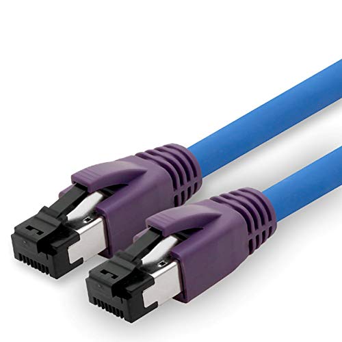 1aTTack.de 1m Cat.8 Netzwerkkabel CAT8 Kabel CAT 8 2000 Mhz 40 Gbit s 40GBase-T High End Poe+ Patchkabel Ethernetkabel AWG24 Kupfer LSZH blau - 1 Stück 1m von 1aTTack.de