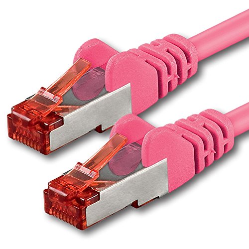 1aTTack.de 1x 0,5m - Cat 6 Netzwerk-Kabel Patch-Kabel Cat6 RJ45 SFTP - Magenta von 1aTTack.de