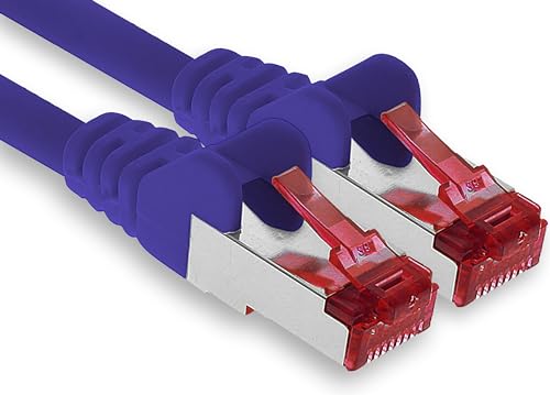 1aTTack.de - 1x 10m CAT6 Patchkabel S/FTP PIMF Schirmung CAT.6 RJ45 Netzwerkkabel Ethernetkabel DSL LAN Router Switch Modem Patchfeld - violett - 1 Stück von 1aTTack.de