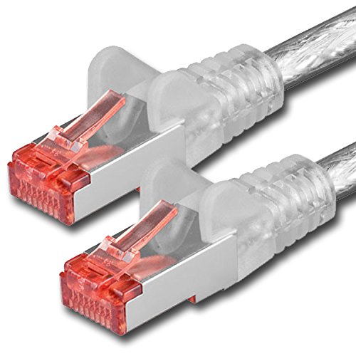1aTTack.de 1x 2m - Cat 6 Netzwerk-Kabel Patch-Kabel Cat6 RJ45 SFTP - transparent von 1aTTack.de