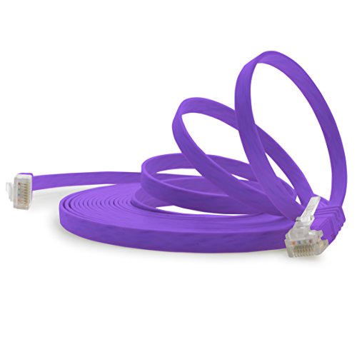 1aTTack.de 20m - Violett - 1 Stück - Cat.6 Flaches Netzwerkkabel Cat6 Flachkabel Ultra Flach Cat.6 Patchkabel 1000 Mbit/s Gigabit LAN (RJ45) Flach Slim Micro von 1aTTack.de