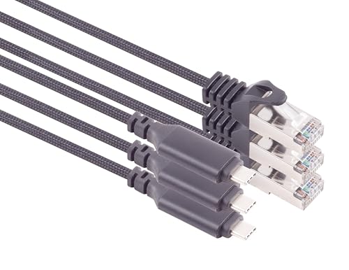 1aTTack.de 3 Meter USB-C zu LAN Adapterkabel 3 Stück Kabel 1 Gbit Datenübertragung USB C 3,1 auf RJ45 Ethernet Cat6 Kabel Kompqtible mit Smartphone Laptop Macbook 3 Meter 1aTTack.de 3 Meter USB-C zu LAN Adapterkabel 3 Stück Kabel 1 Gbit Datenübertragung USB C 3,1 auf RJ45 Ethernet Cat6 Kabel Kompqtible mit Smartphone Laptop Macbook 3 Meter von 1aTTack.de