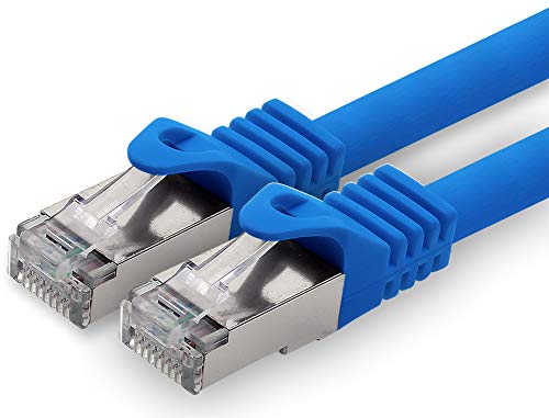 1aTTack.de 30m - blau - 1 Stück CAT.7 Netzwerkkabel Patchkabel SFTP PIMF LSZH Gigabit Lan Kabel 10Gb s cat7 Rohkabel mitRJ45 Stecker Cat6a kompatibel zu CAT5 CAT6 cat7 cat8 von 1aTTack.de