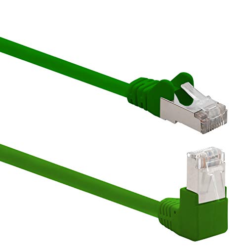 1aTTack.de 366183 Cat.6 Netzwerkkabel Winkel 90 Grad 2m - grün - 1 Stück - Cat6 Patchkabel (SFTP PIMF) 1000Mbit/s Rj 45 Stecker - 1 x 2m Meter grün von 1aTTack.de