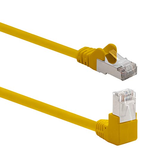 1aTTack.de 366202 Cat.6 Netzwerkkabel Winkel 90 Grad 3,0 m - gelb - 1 Stück - Cat6 Patchkabel (SFTP PIMF) 1000Mbit/s Rj 45 Stecker - 1 x 3,0 m Meter gelb von 1aTTack.de